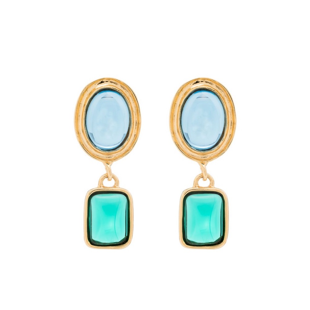 Mondo Mondo Jelly Earrings Blue & Emerald